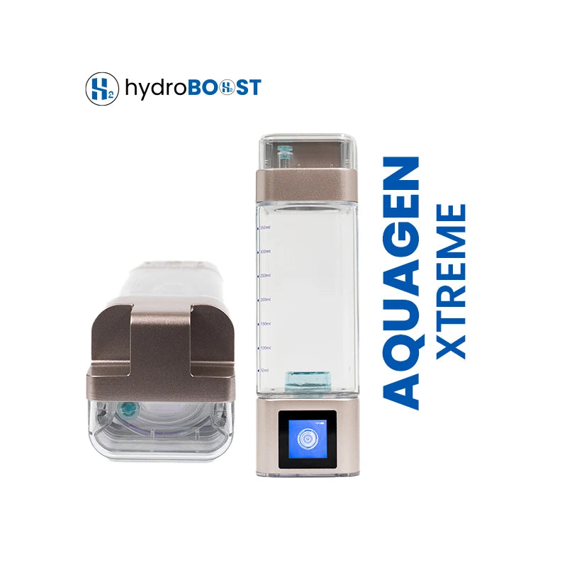 Hydroboost AquaGen Xtreme 10000ppb Hydrogen Water Bottle showing sturdy base.